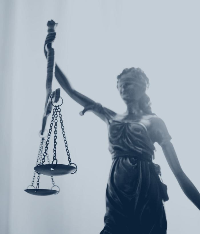 Scales of justice on a desk